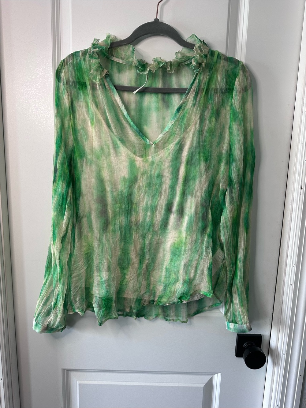 By Anthropologie Long-Sleeve V-Neck Popover Top